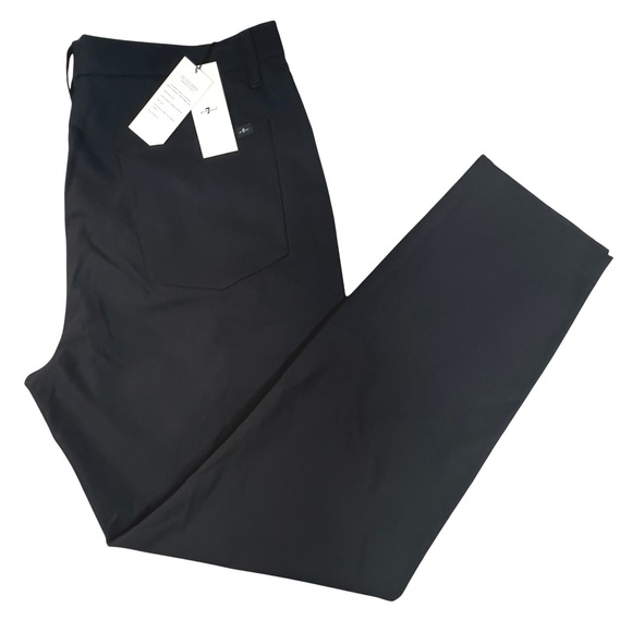 7 For All Mankind Tech Series Adrien Chino Black Slim Tapered Pant Size 38X32 - Picture 1 of 11